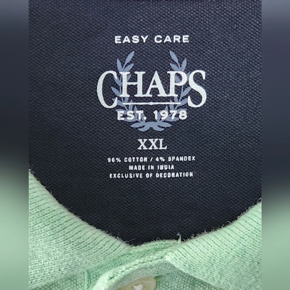 CHAPS Men's Top Golf Polo Short Short Sleeve Mint Green XXL EUC - Picture 4 of 16